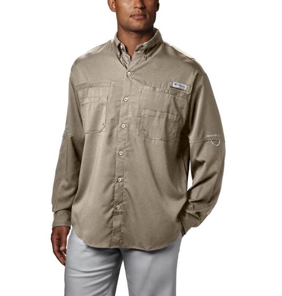 Columbia PFG Tamiami II Fishing Shirts Khaki For Men's NZ23890 New Zealand